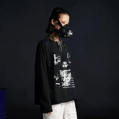 RECOVER ZONE Distressed Graphic Long Sleeve Tee