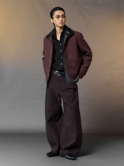 ALVNG AR ANTS Raw-Edge Contrast Paneled-Collar Jacket