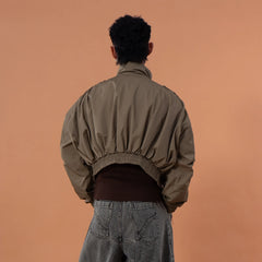 CLP Elastic-Waist Cropped Utility Jacket
