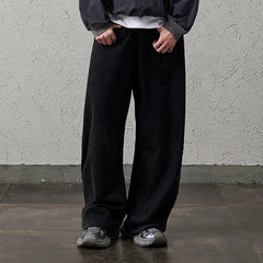 ORGANIC EMOTION Waxed-Wash Oversized Curved Pants