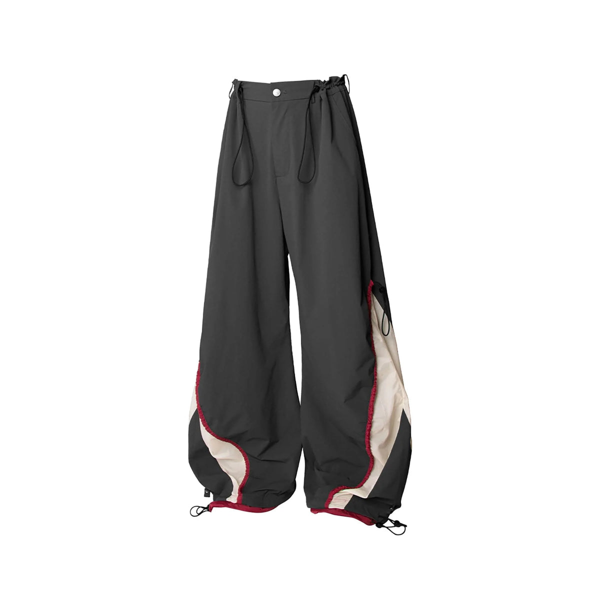 RELABEL Contrast Spliced Fold-Side Drawstring Pants
