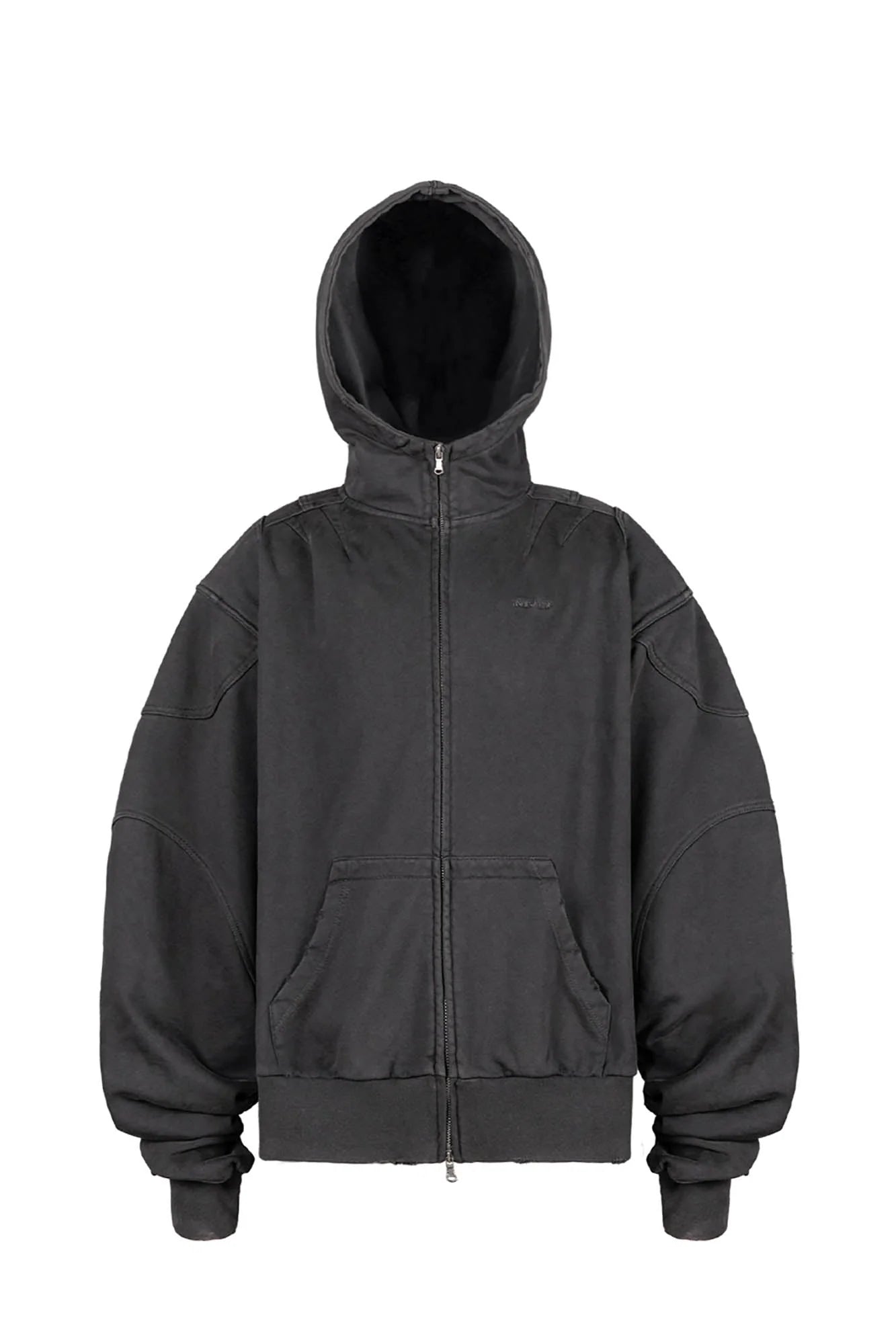 UNDERWATER Distressed Spliced Fallen Armor Zip-Up Hoodie