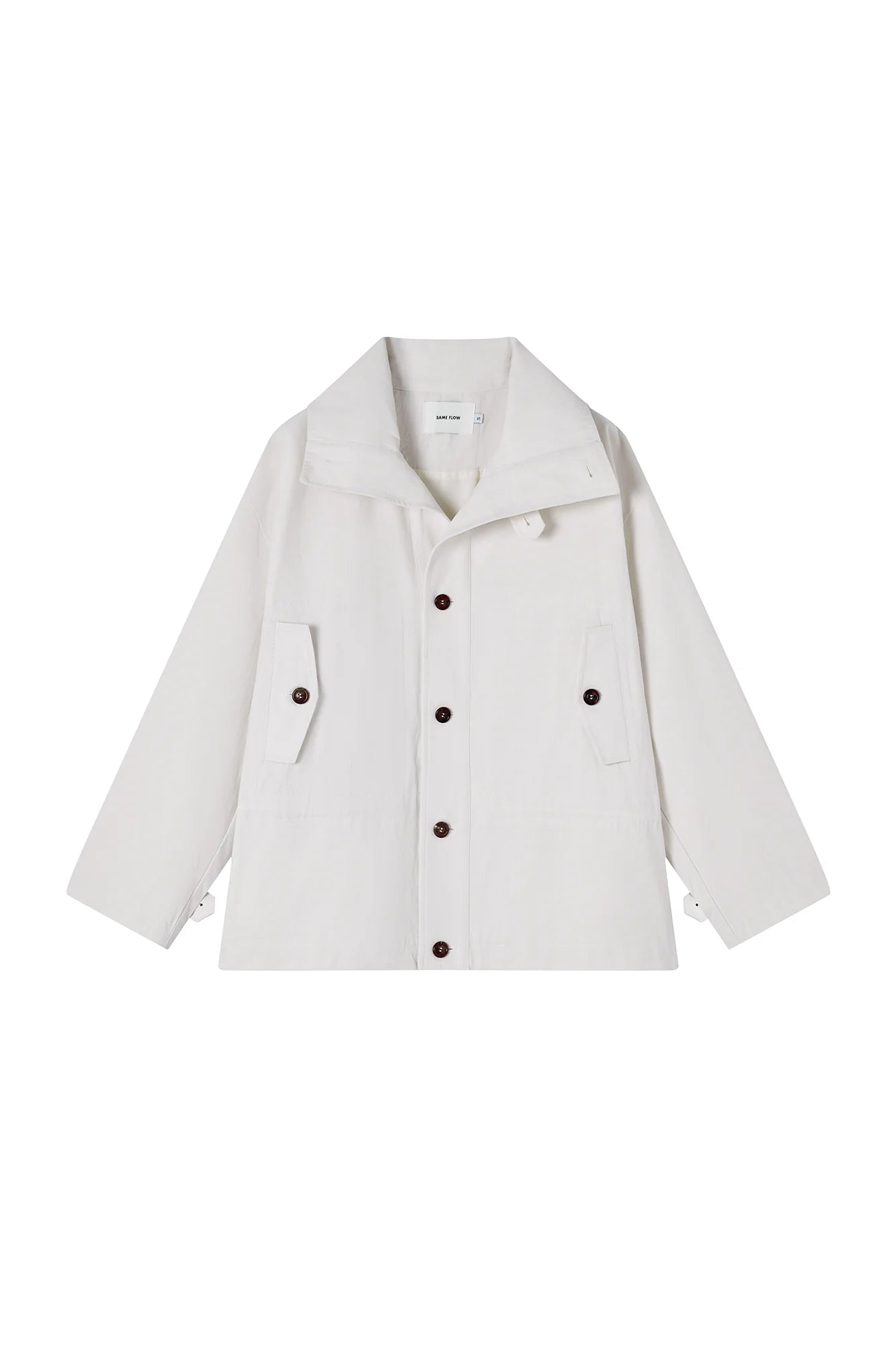 SAME FLOW Stand-Collar Drawstring-Waist Jacket
