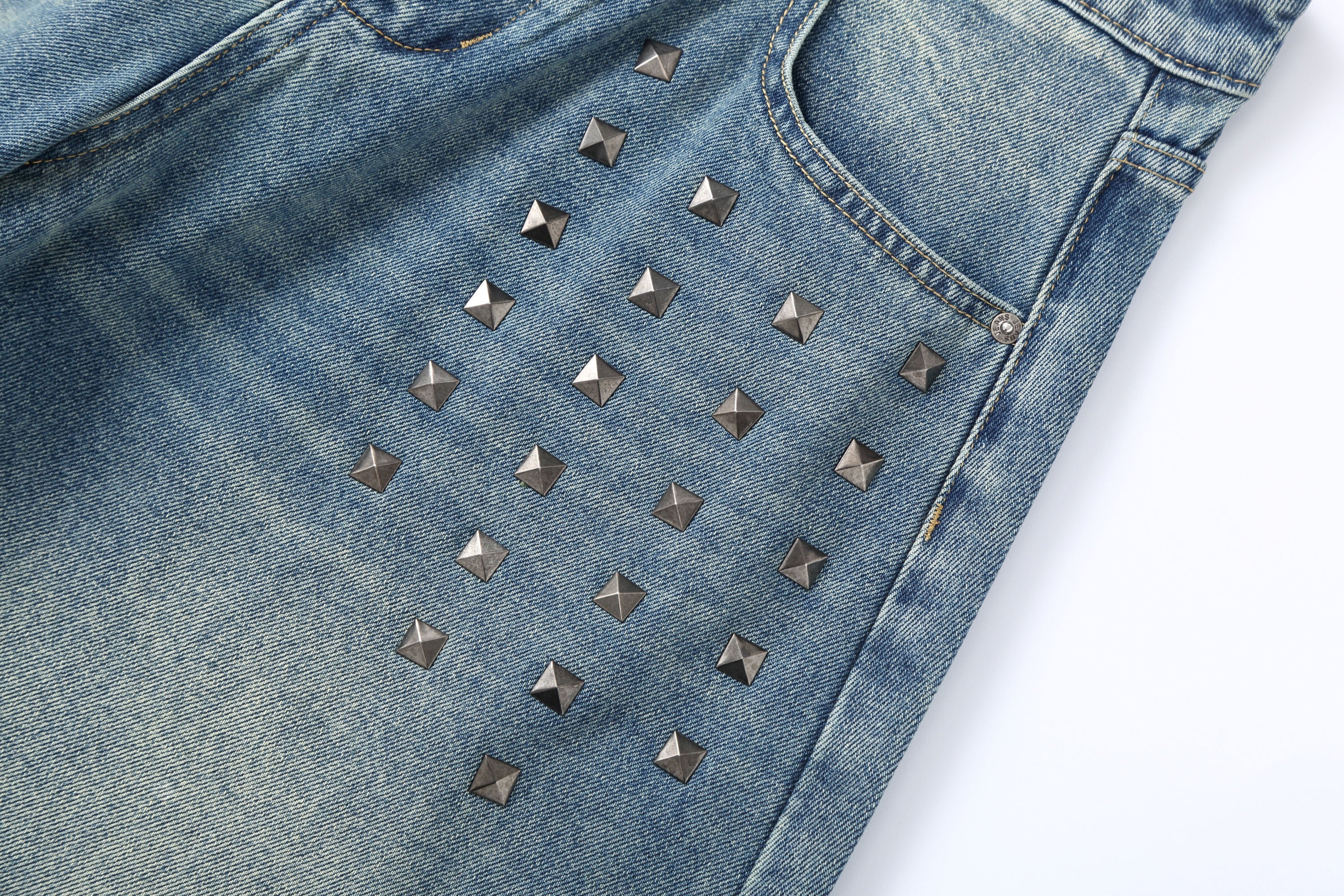 CLP Washed Studded Barrel Jeans