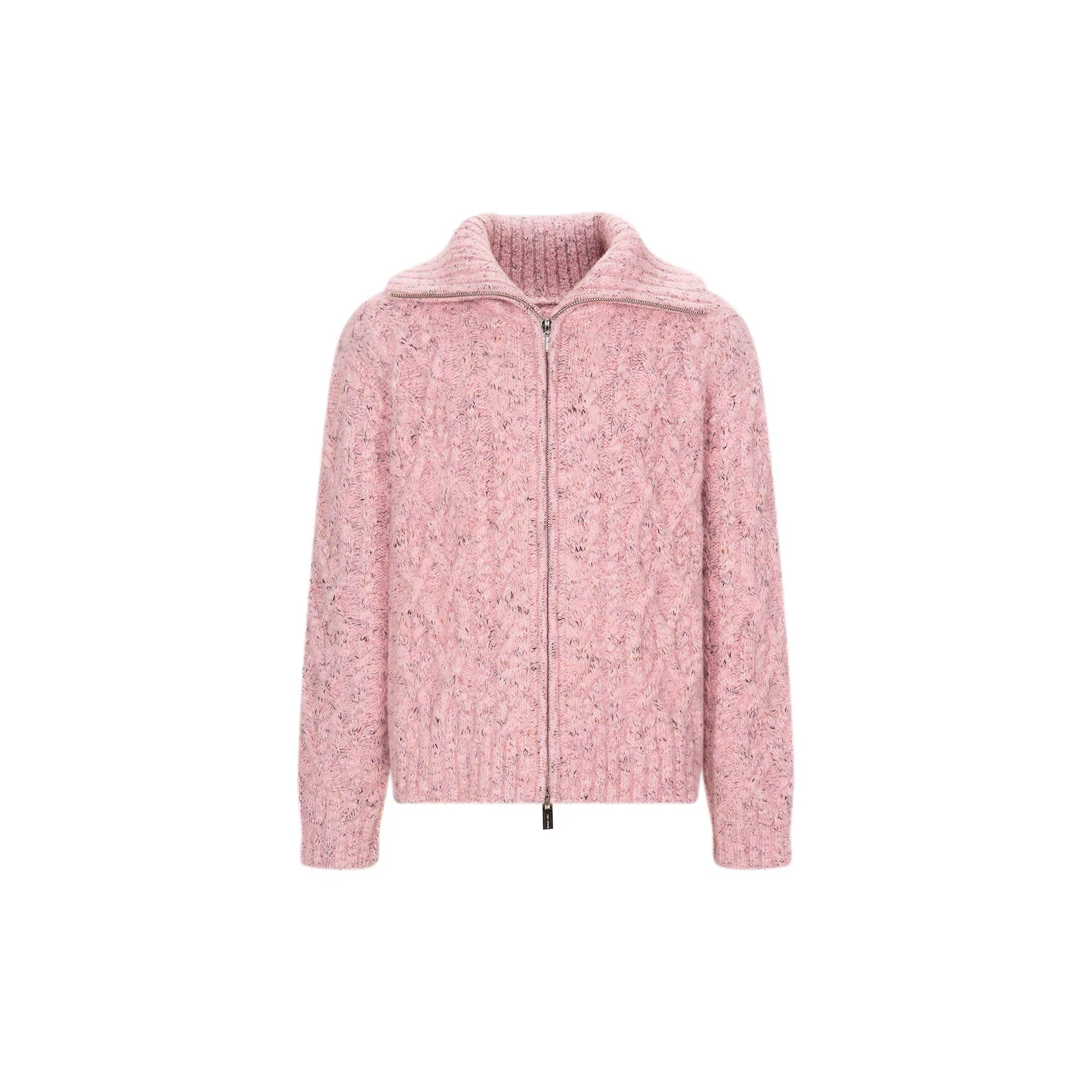 TIWILLTANG Dual-Zipper Cable Knit Funnel Sweater