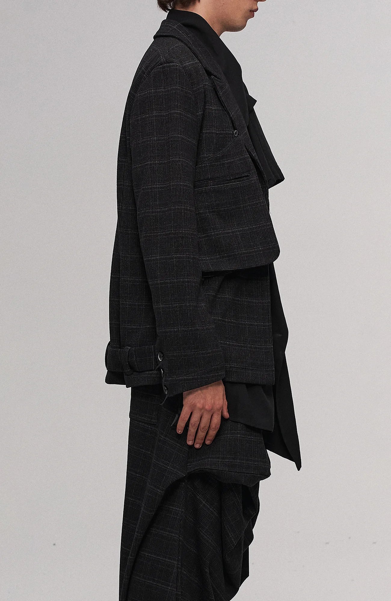 ILNya Nieternite Nifutur Deconstructed Plaid Drop-Crotch Pants