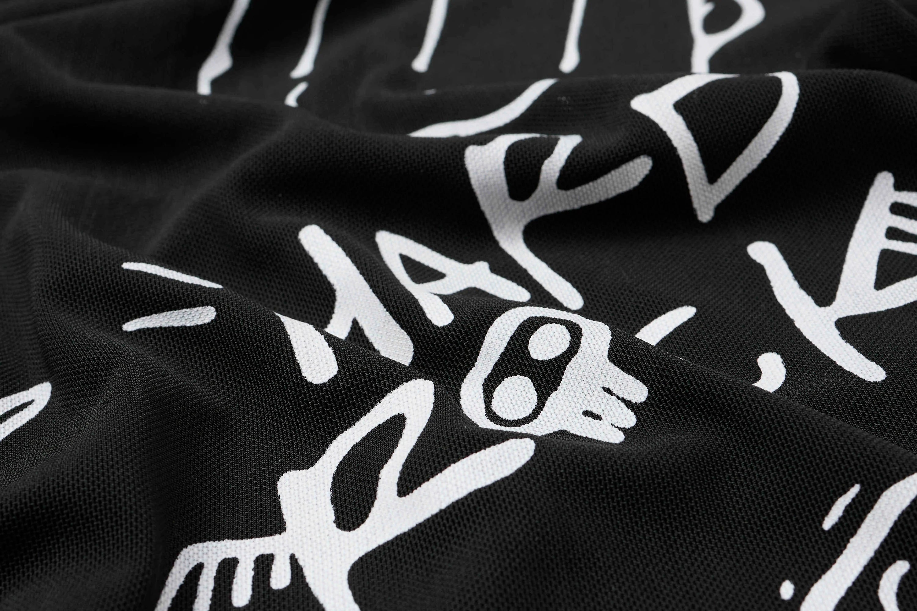 CLP Full-Print Graffiti Mesh Long-Sleeve Tee