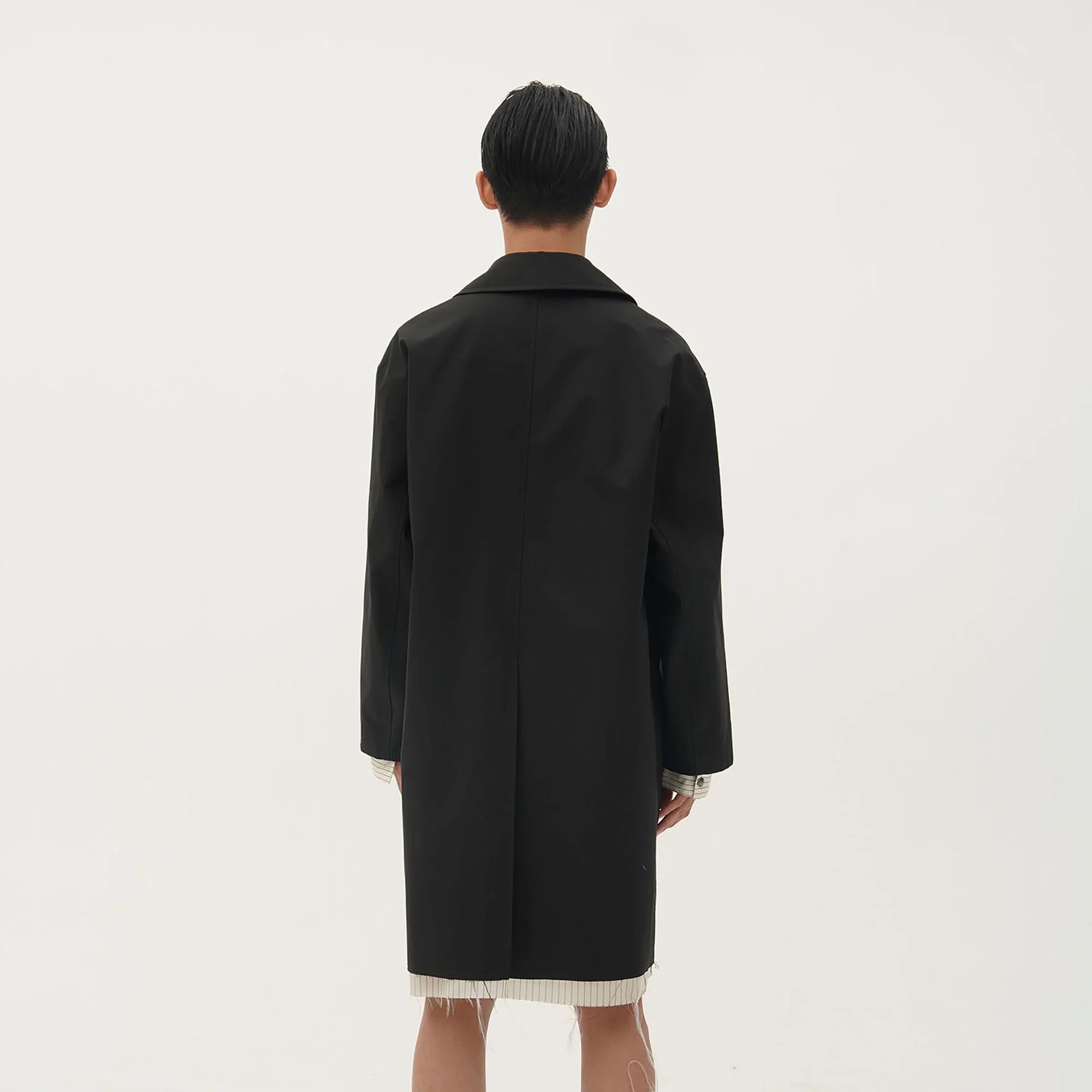 ORAL UTOPIA Faux Layered Hem Multi-Pocket Coat