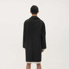 ORAL UTOPIA Faux Layered Hem Multi-Pocket Coat