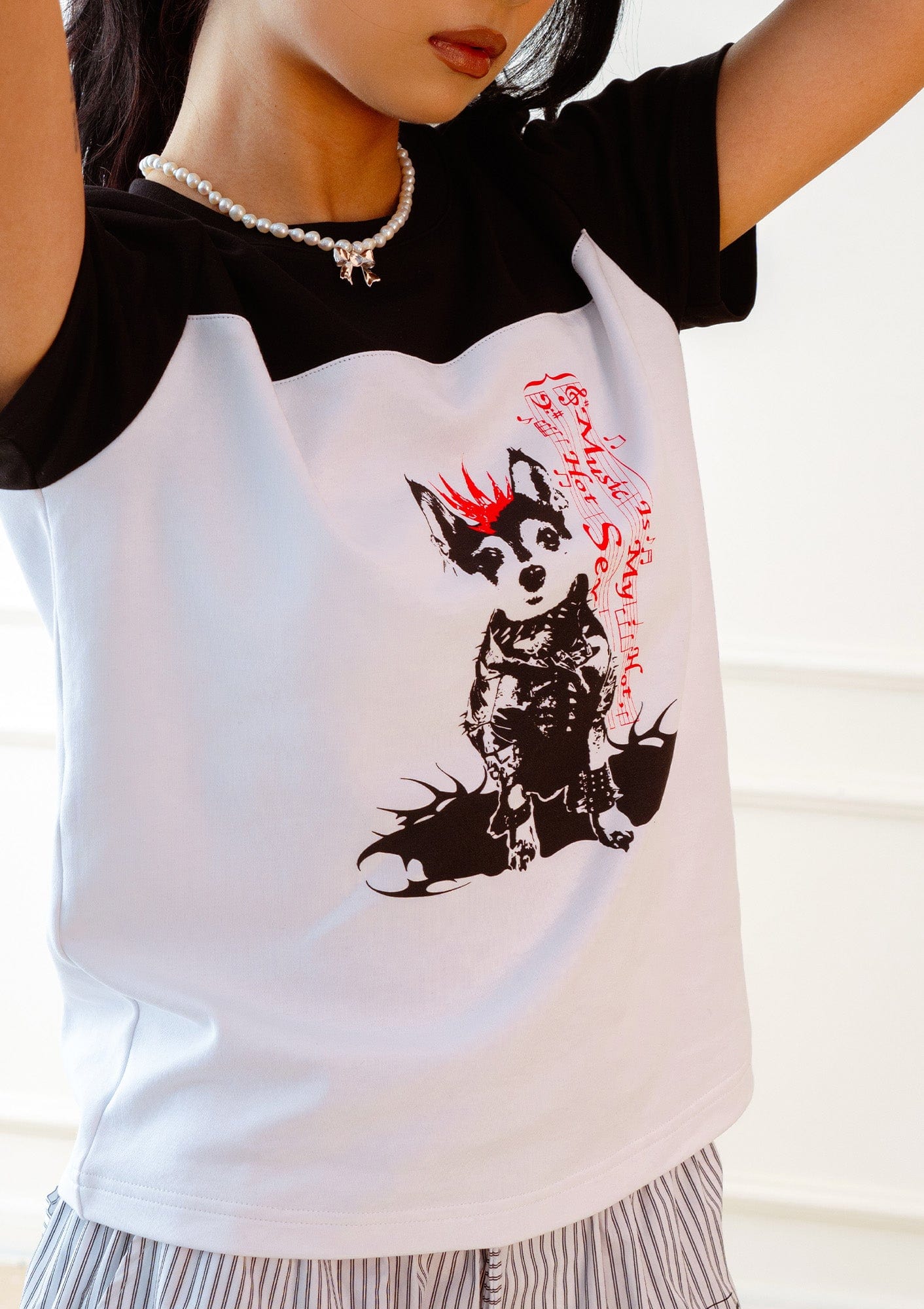 KADAKADA Punk Pup Graphic Spliced T-Shirt