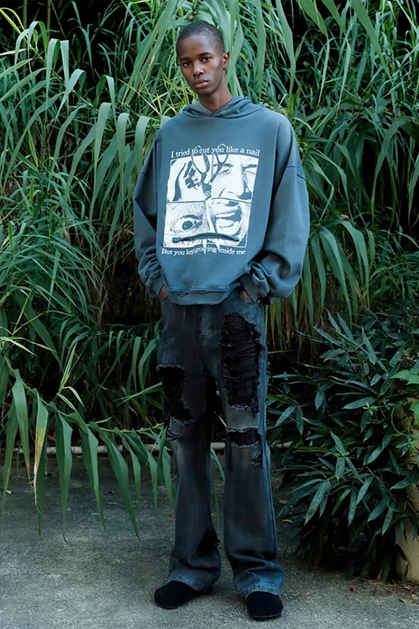 TRIANGLE PROJECT The Scissor Distressed Hoodie