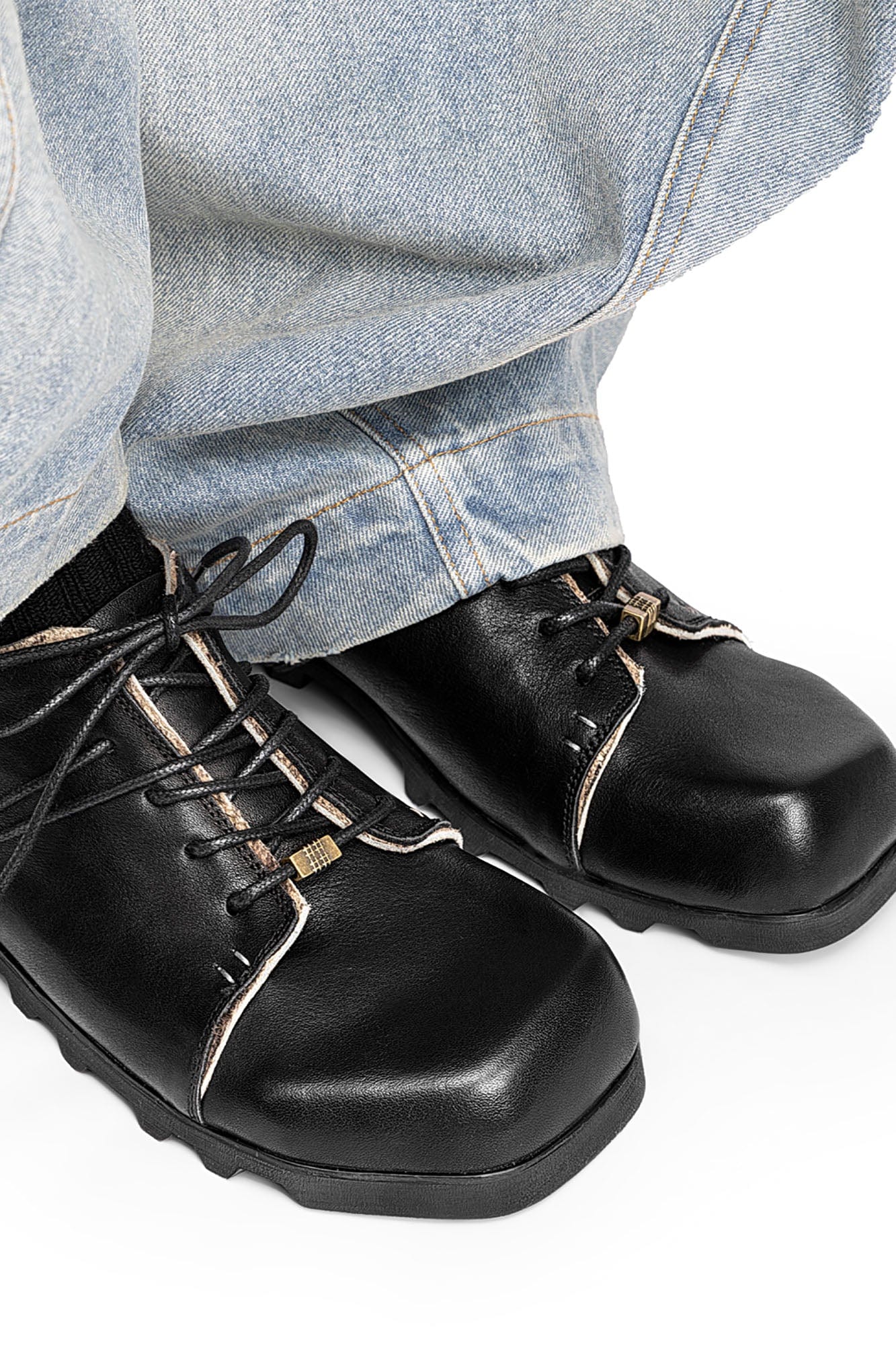 REWRITE Lace Up Square-Toe Derby Shoes