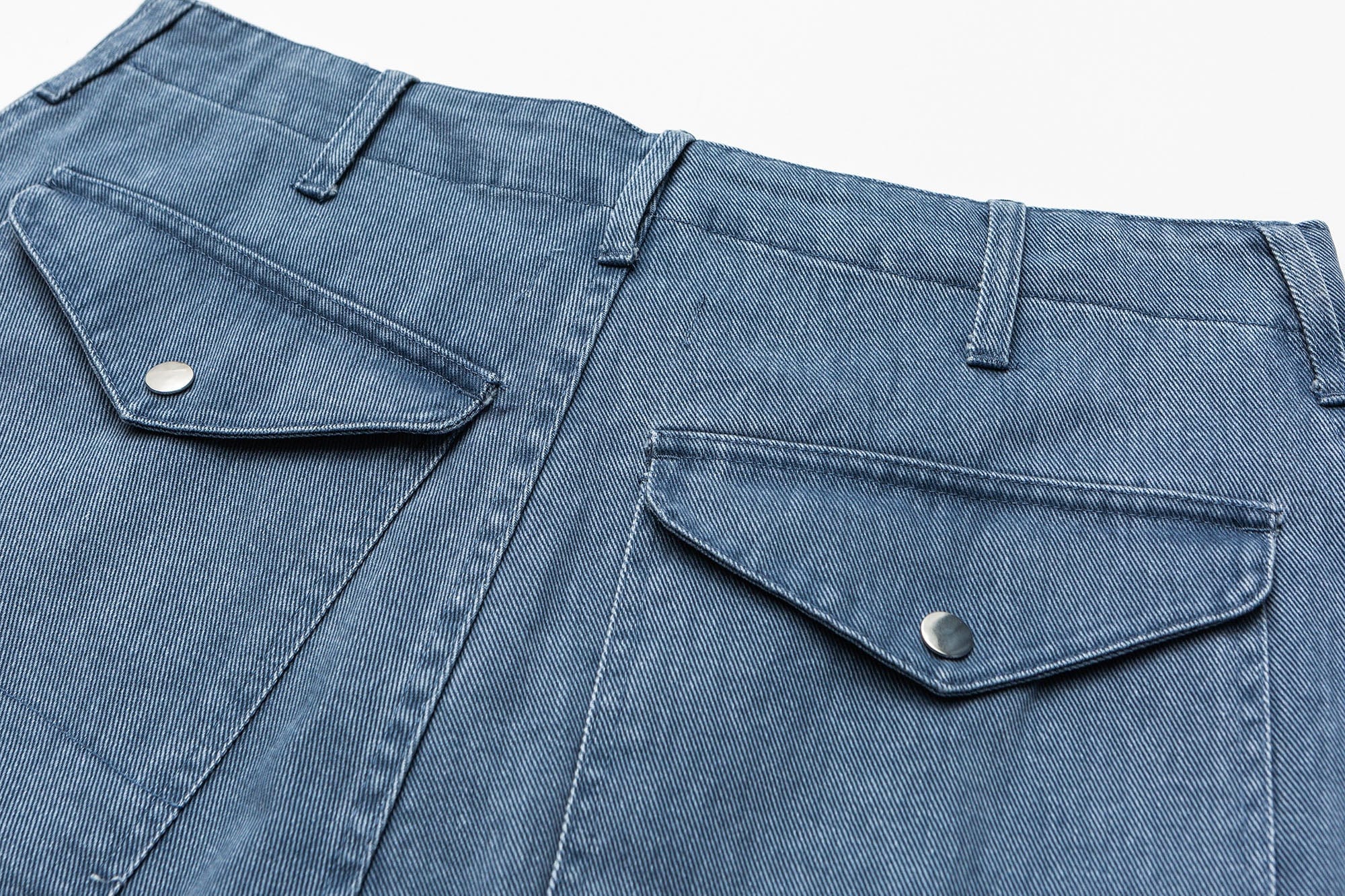 ME DA IGUAL Asymmetrical Snap Wide-Leg Cargo Jeans