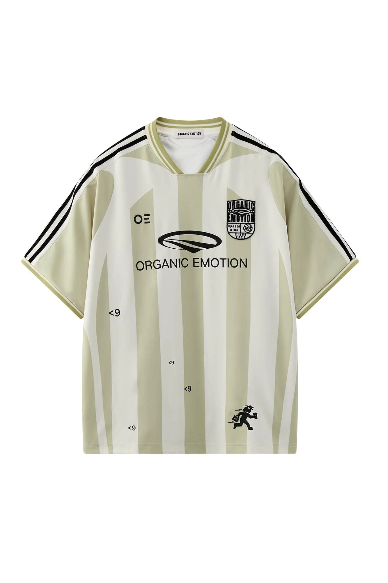 ORGANIC EMOTION Striped Badge Graphics Soccer Jersey