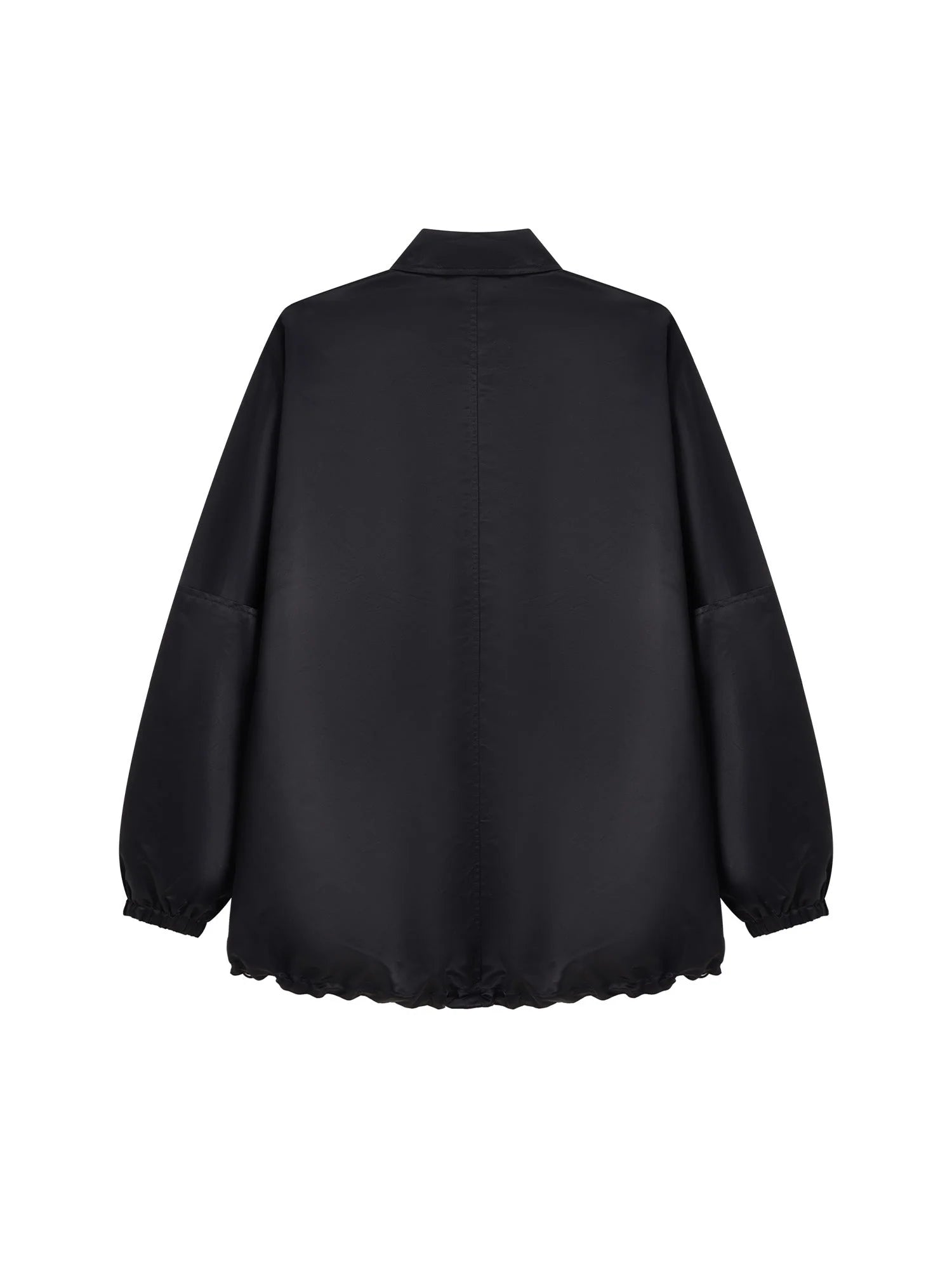 OPICLOTH Satin Batwing Drawstring Oversized Jacket