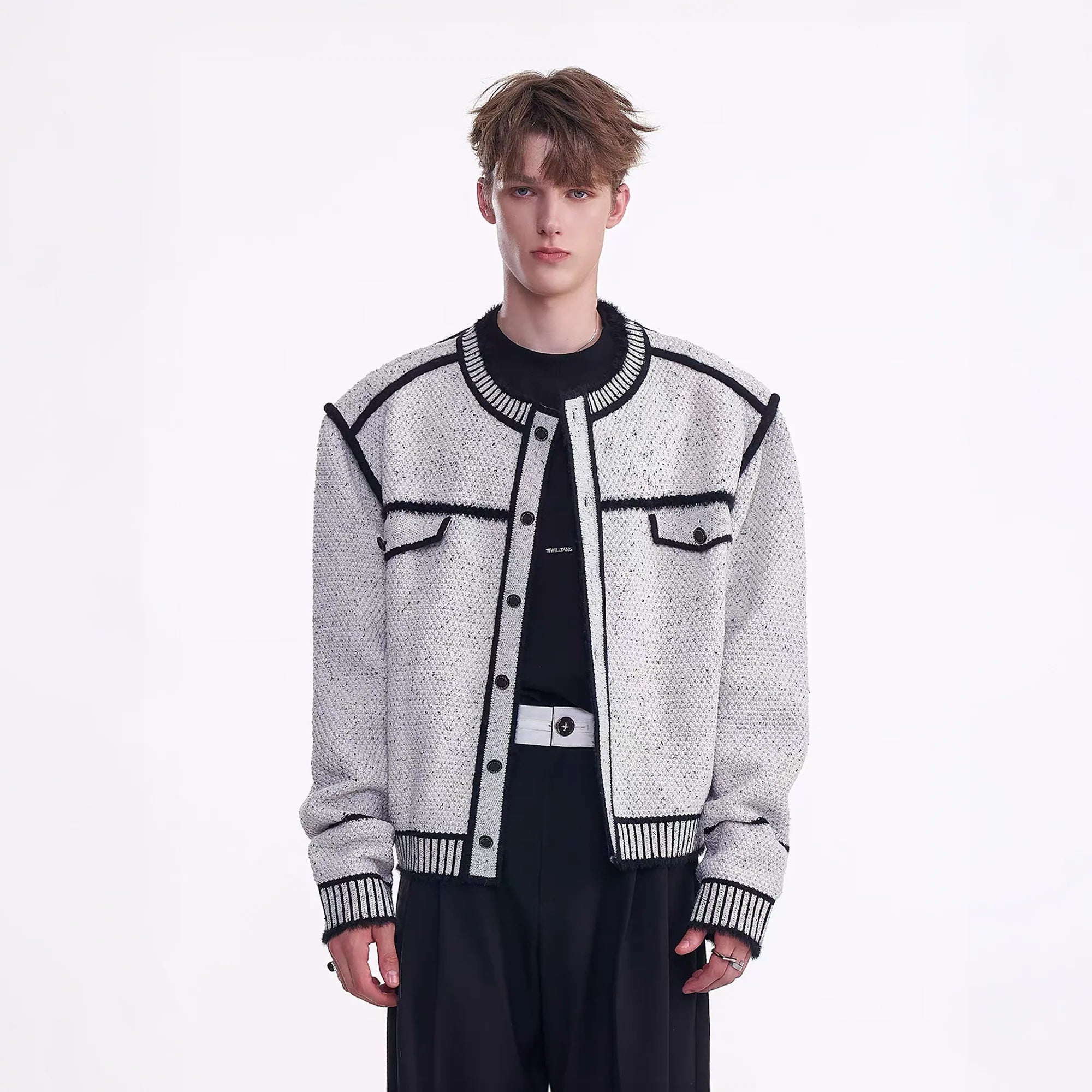 TIWILLTANG Contrast Stitch Knit Jacket