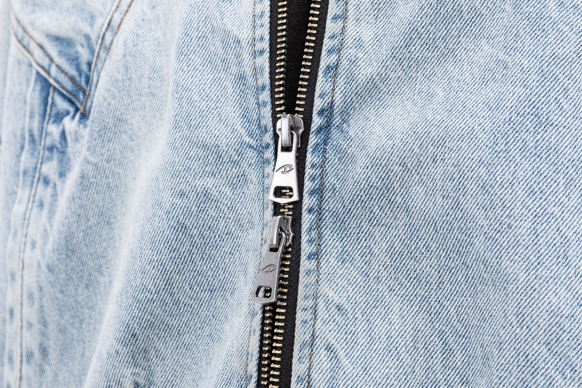 CATSSTAC Washed Paneled Seam Denim Jacket