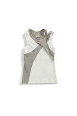 ERROR CODE ROBOT Sketch Collage Asymmetrical Layered Tank Top