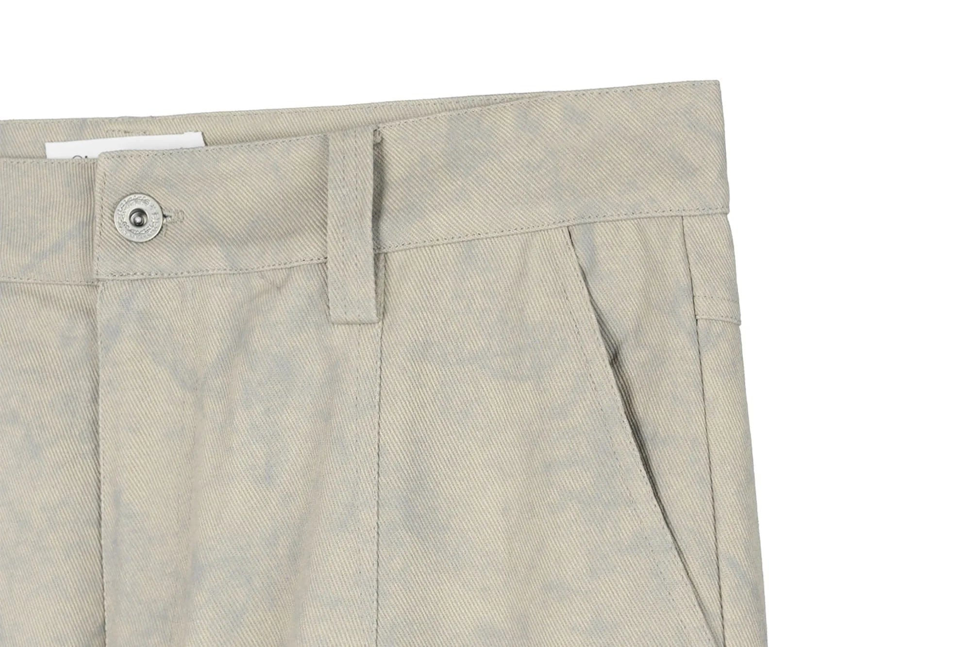 OKAYTHXBYE Muted Marble Multi-Pocket Panel Flared Cargo Pants