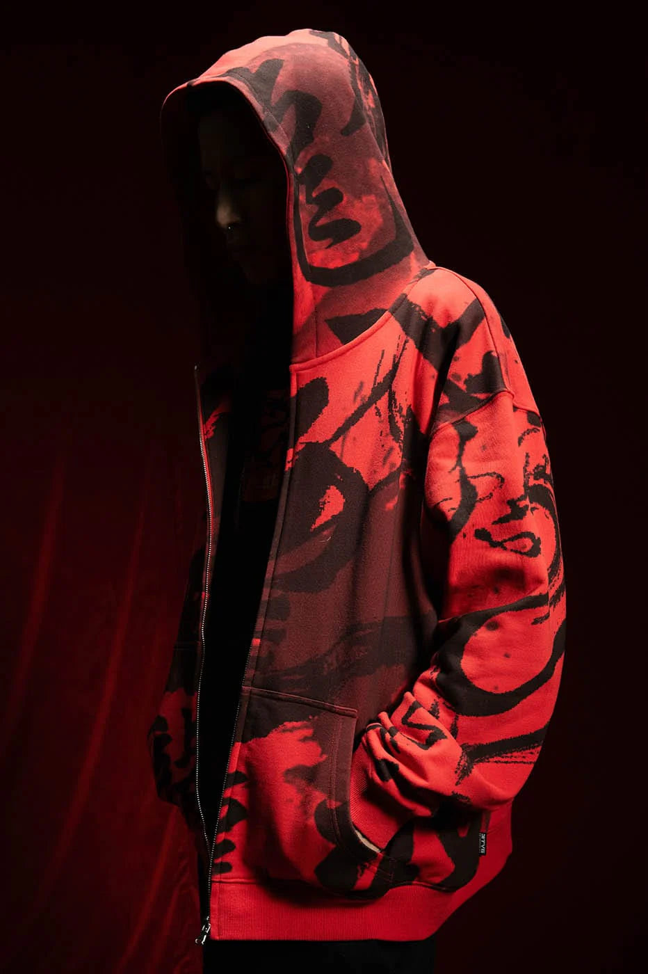 RTVG Calligraphy Full-Print Zip-Up Hoodie