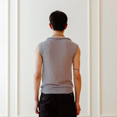 KADAKADA Retro Cowl-Neck Knited Sleeveless T-Shirt