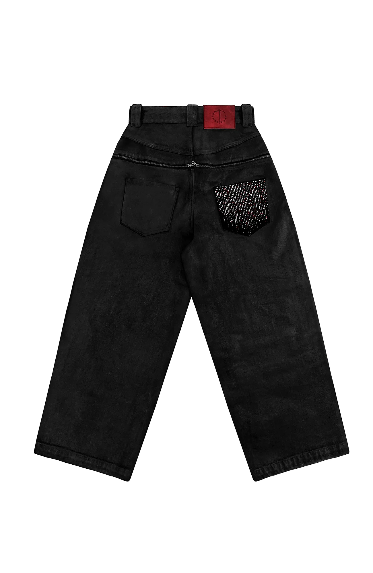 TECNINEGROUP Waxed Double-Knee Diamond Pockets Jeans