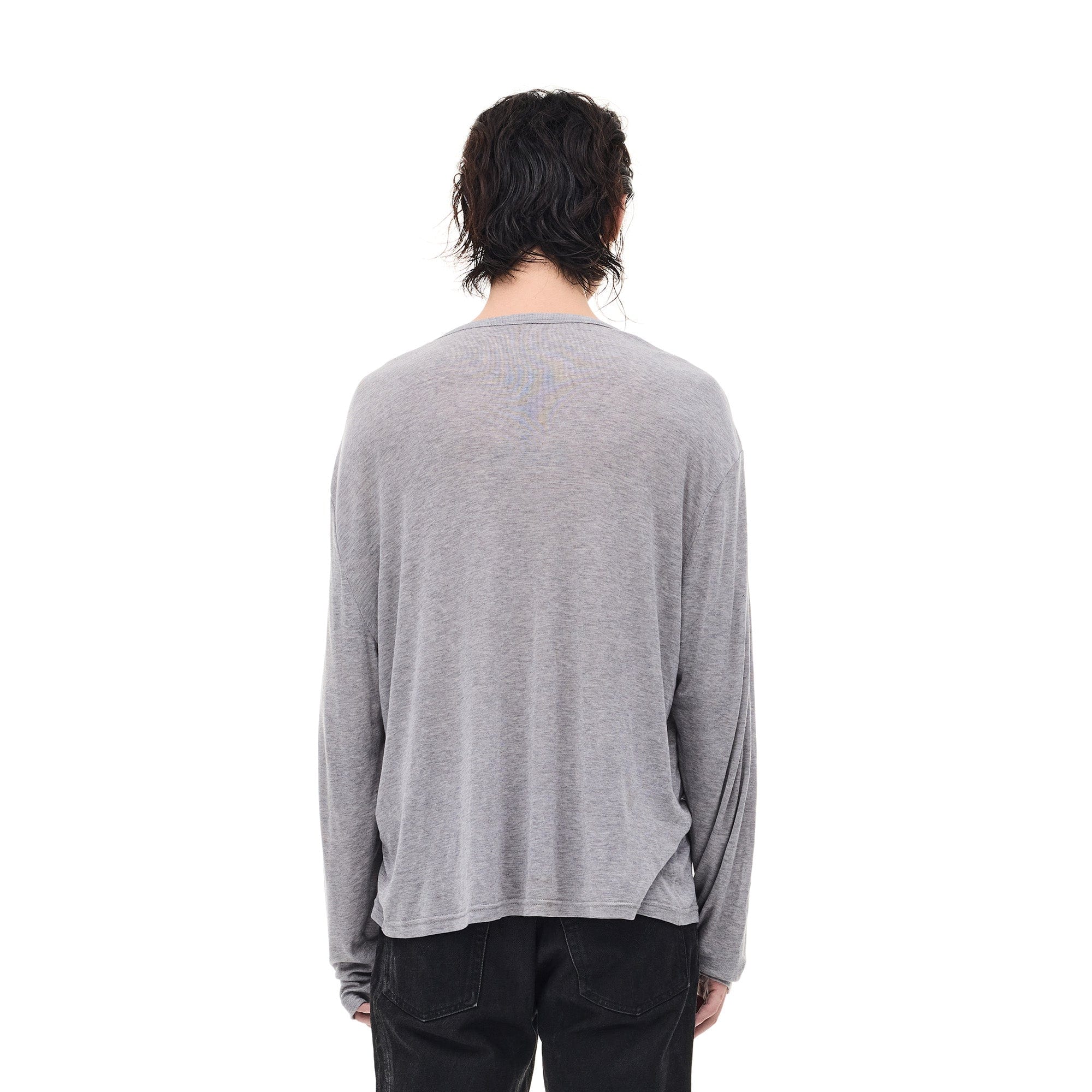 WHISTLEHUNTER Merino-Tencel Henley Graphic Long-Sleeve Tee