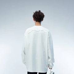 WHISTLEHUNTER Misaligned Hallucination Faux Leather Logo L/S Tee