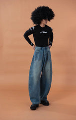 CLP Washed Studded Barrel Jeans