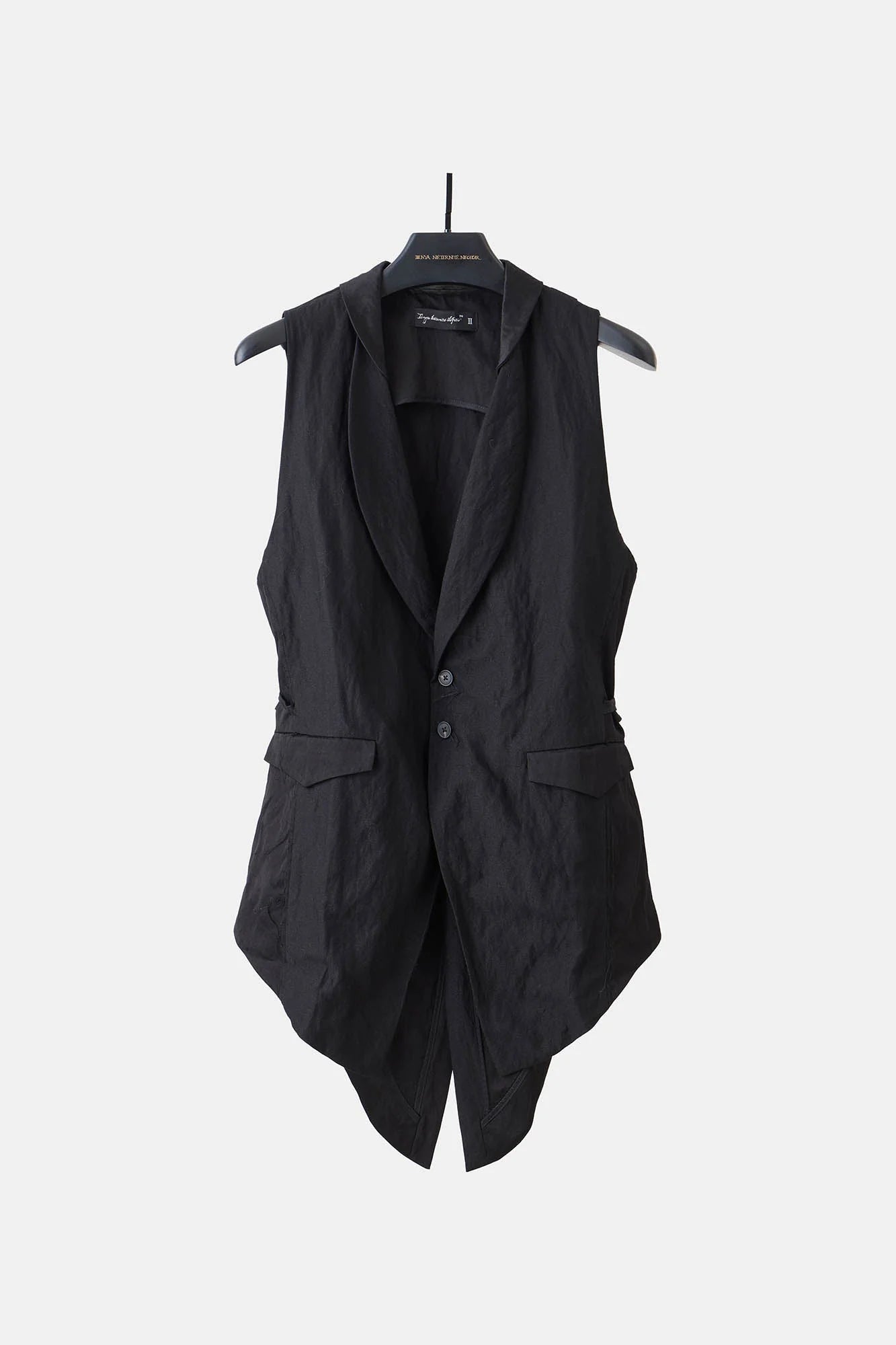 ILNya Nieternite Nifutur Asymmetrical Shawl Collar Belted Crinkled Vest