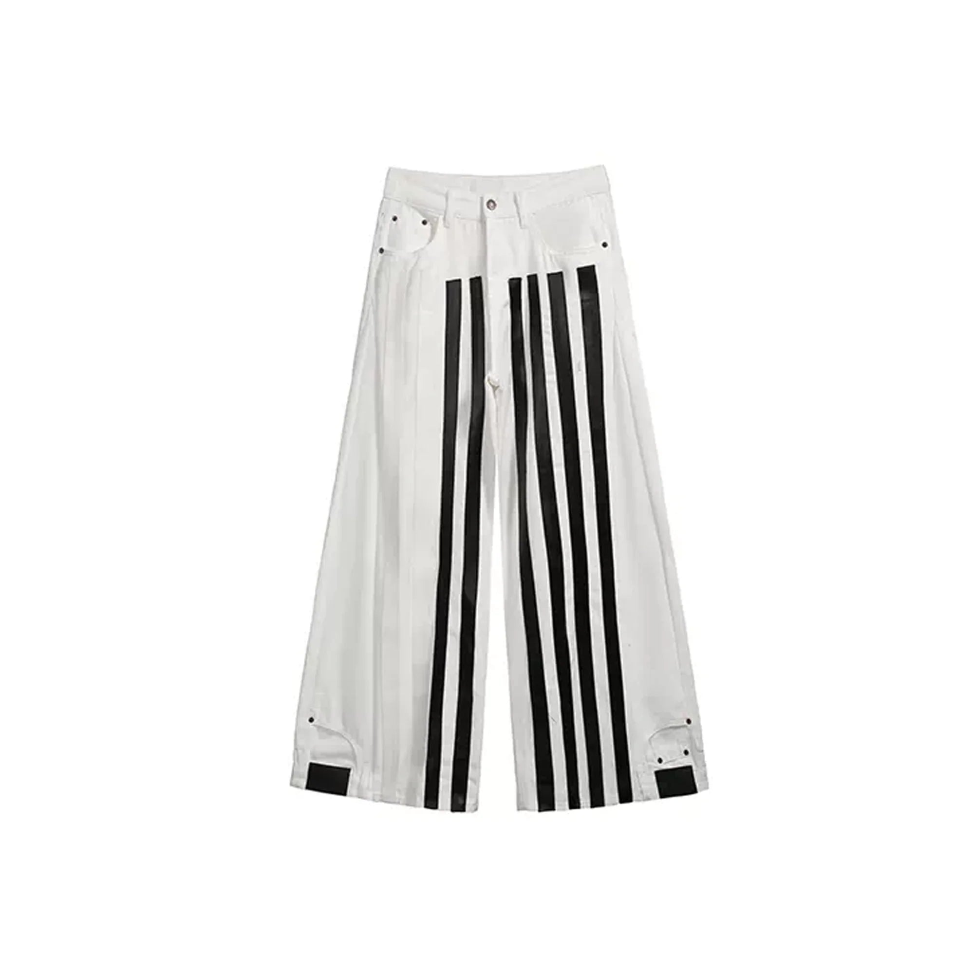 NOTHINGNESS WORLD Four-Stripe Wide-Leg Sweatpants