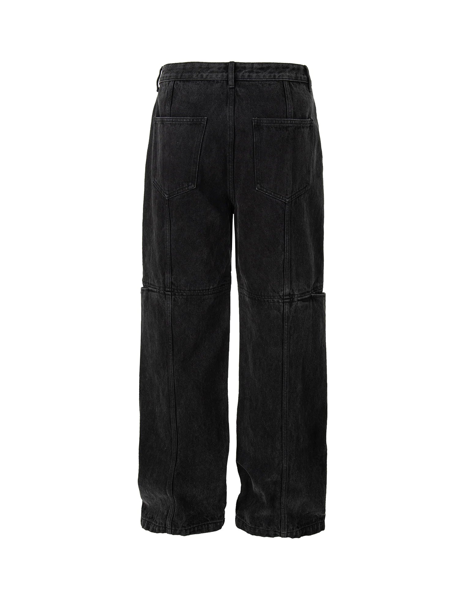 F2CE Washed Panel Multi-Pocket Straight-Leg Jeans