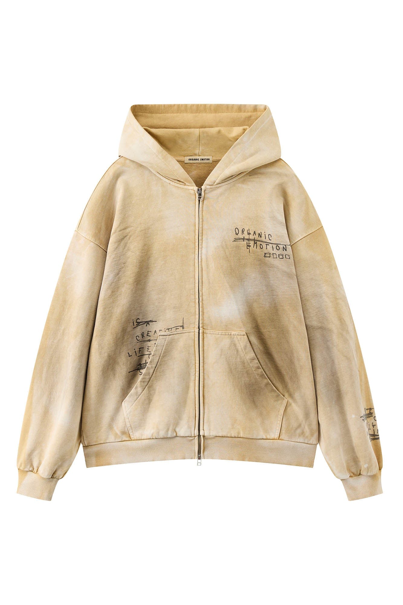ORGANIC EMOTION Dirty Fit Graffiti Zip-Up Hoodie
