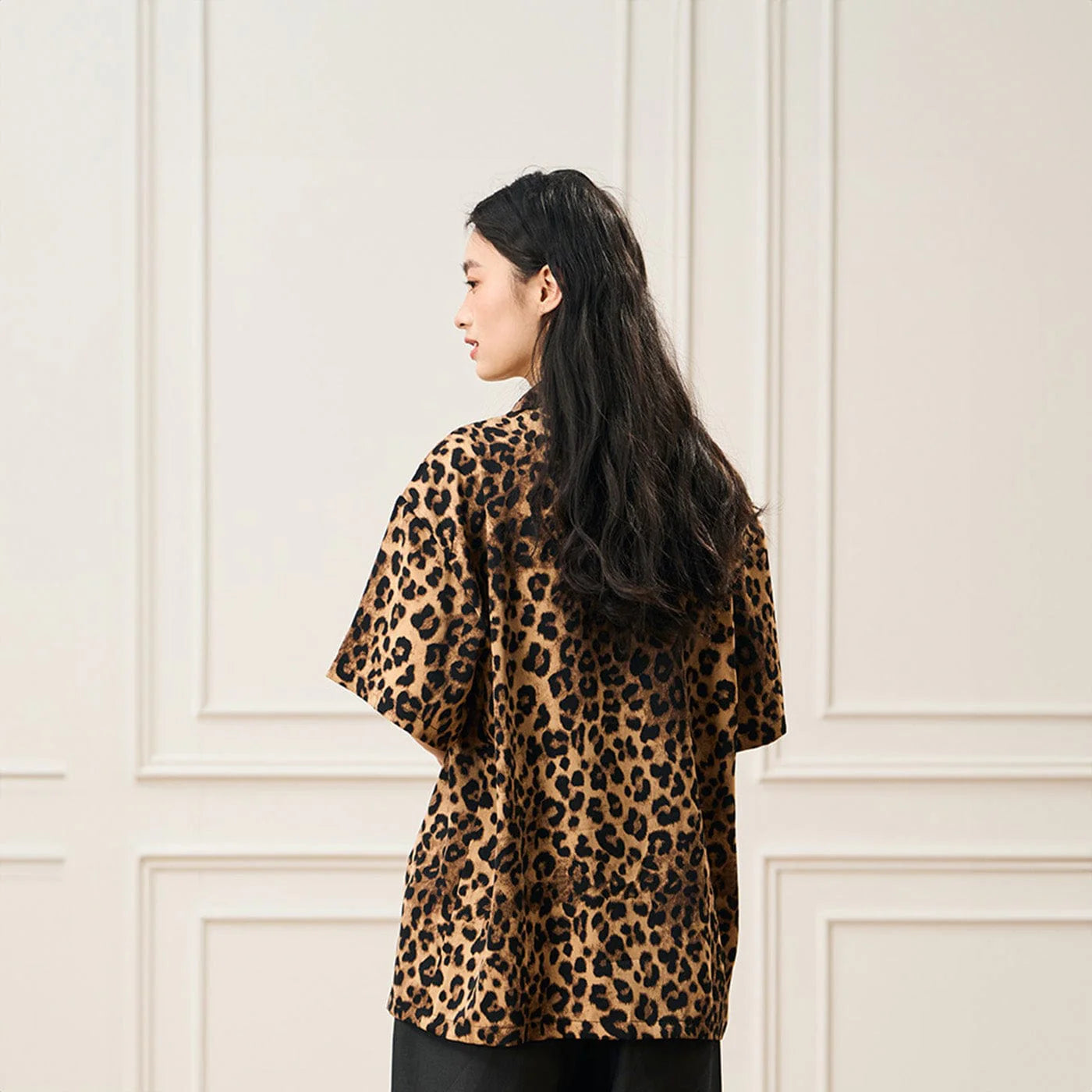EPIC POETRY Leopard Cuban Half Shirt