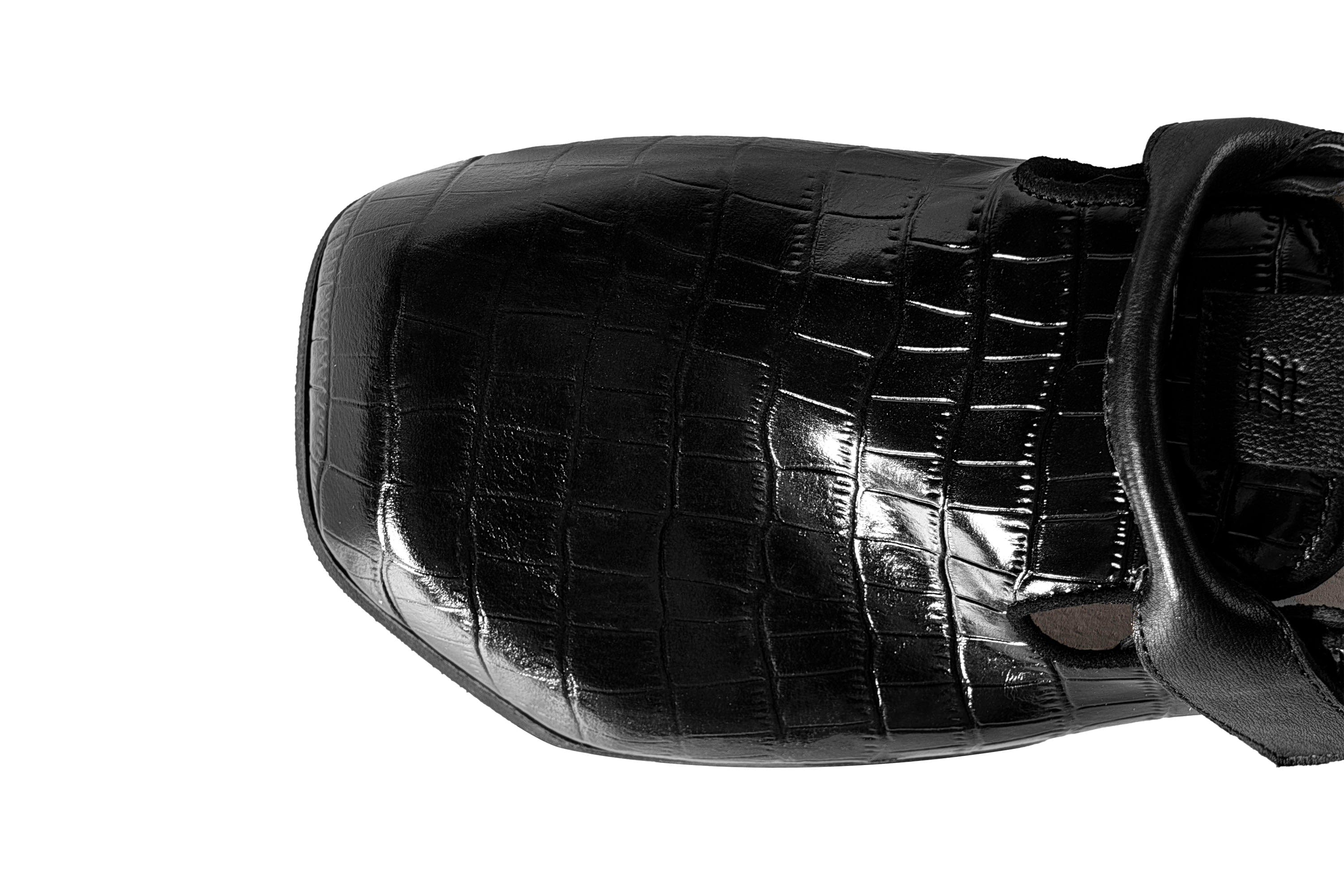 REWRITE Croc-Embossed Strap Loafers