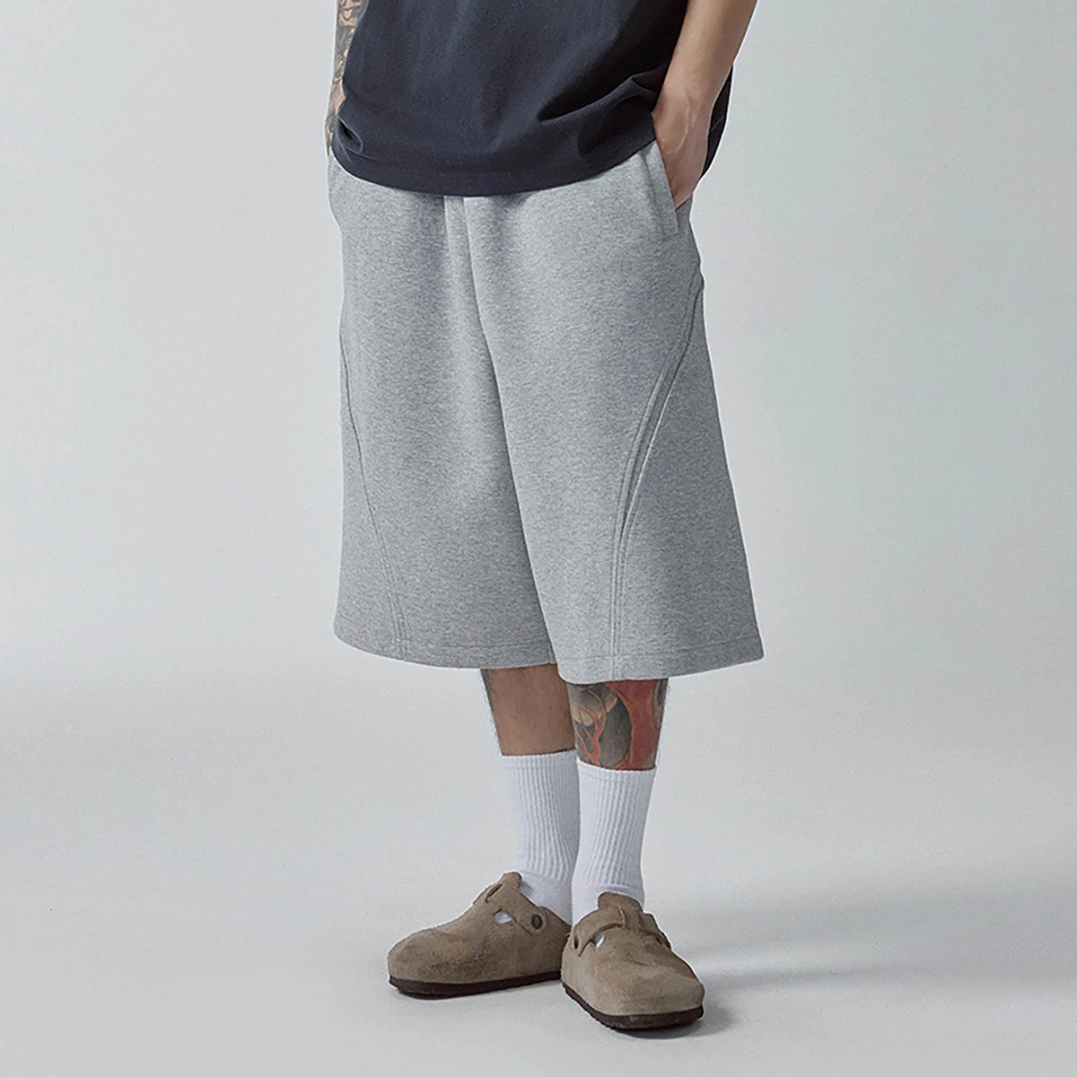 F2CE Curved Spliced Drawstring Shorts