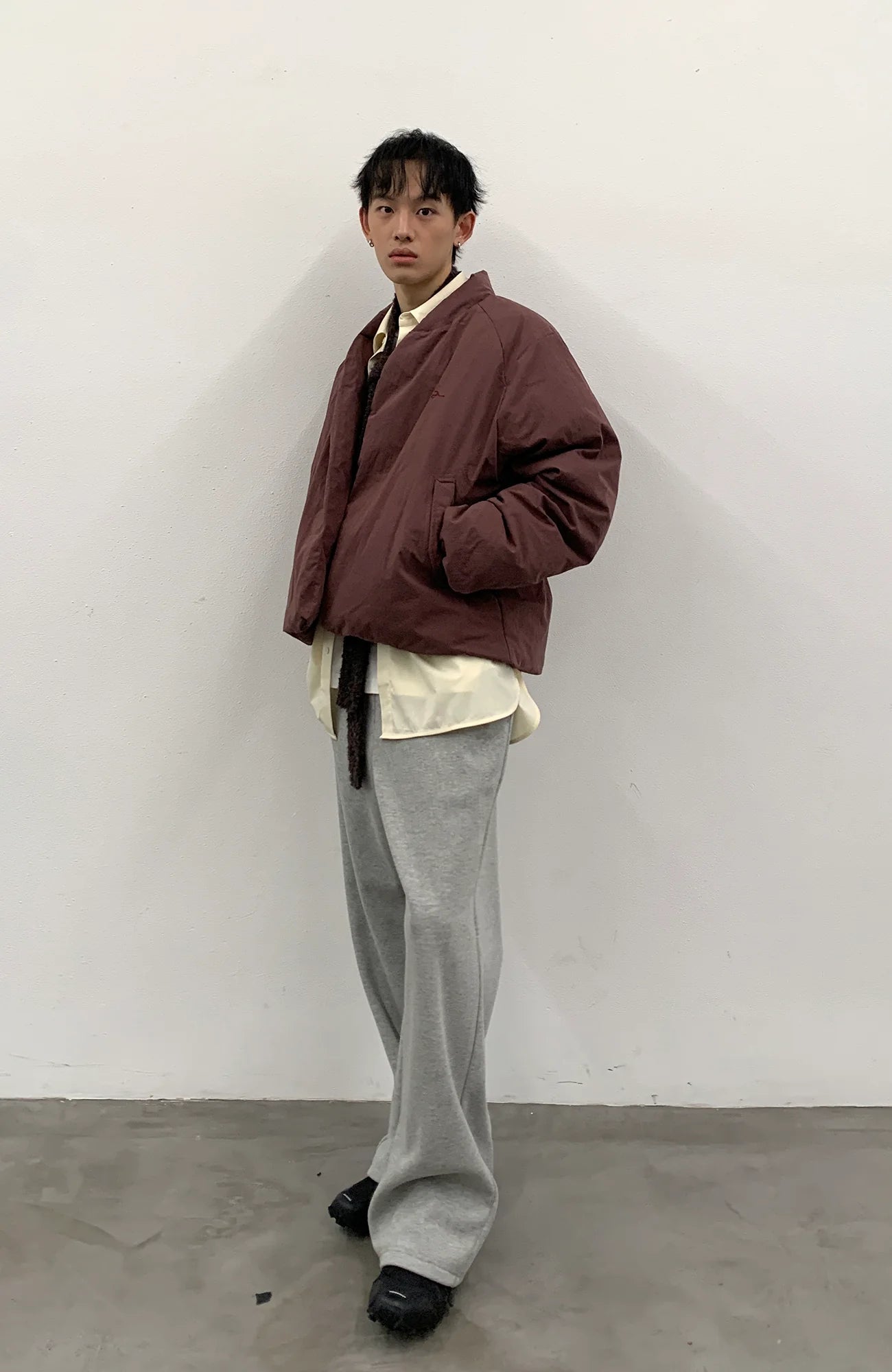 ROARINGWILD A ARCH Minimal Hidden Snap Puffer Jacket