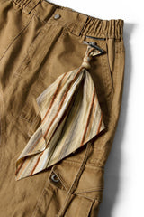 RELABEL Multi-Pocket Detachable Scarf Distressed Cargo Brown