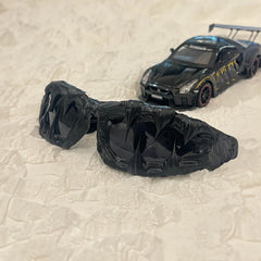 Pi0neeR Venom Melt Dripped Resin Sunglasses Black