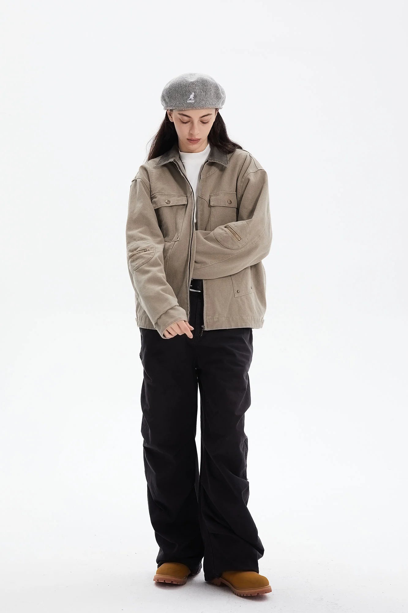 ERROR CODE ROBOT Contrast Collar Workwear Jacket