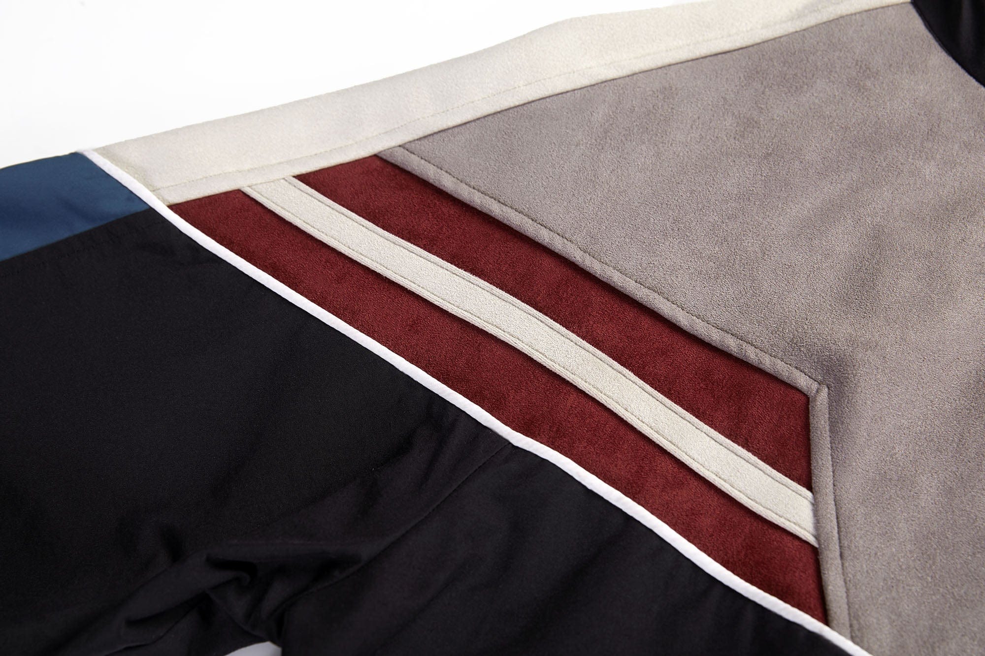 ERROR CODE ROBOT Diagonal Stripe Suede Track Half Jacket