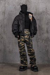 UNDERWATER Distressed Bondage MA-1 Jacket Black