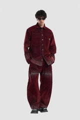 VANN VALRENCE Diamond-Studded Velvet Shirt Jacket