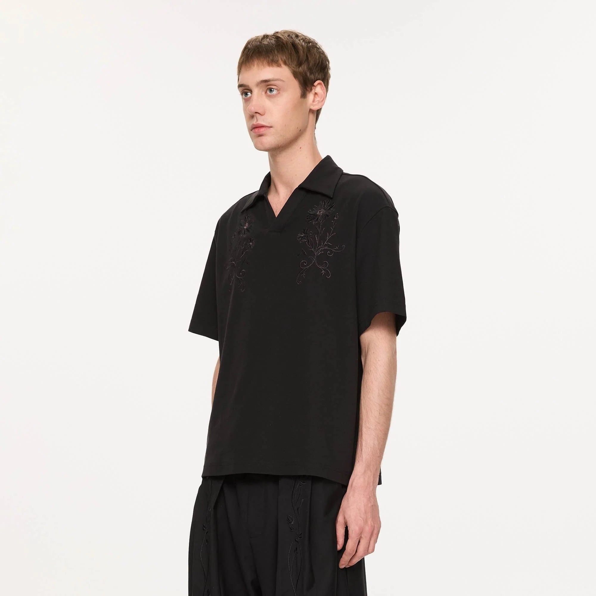 KREATE Daisy Embroidered Polo T-Shirt