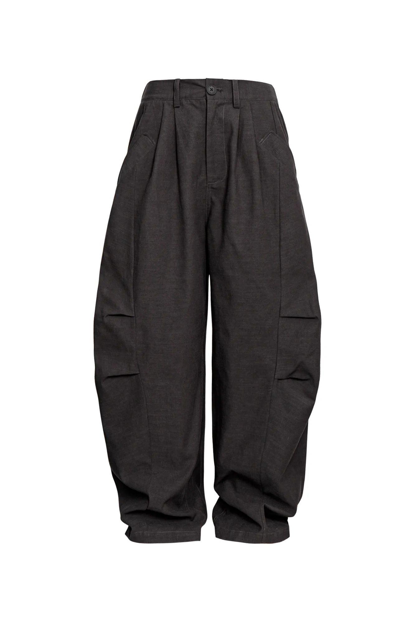 LEONSENSE Modern Curved Paneled Tencel-Cotton Pants