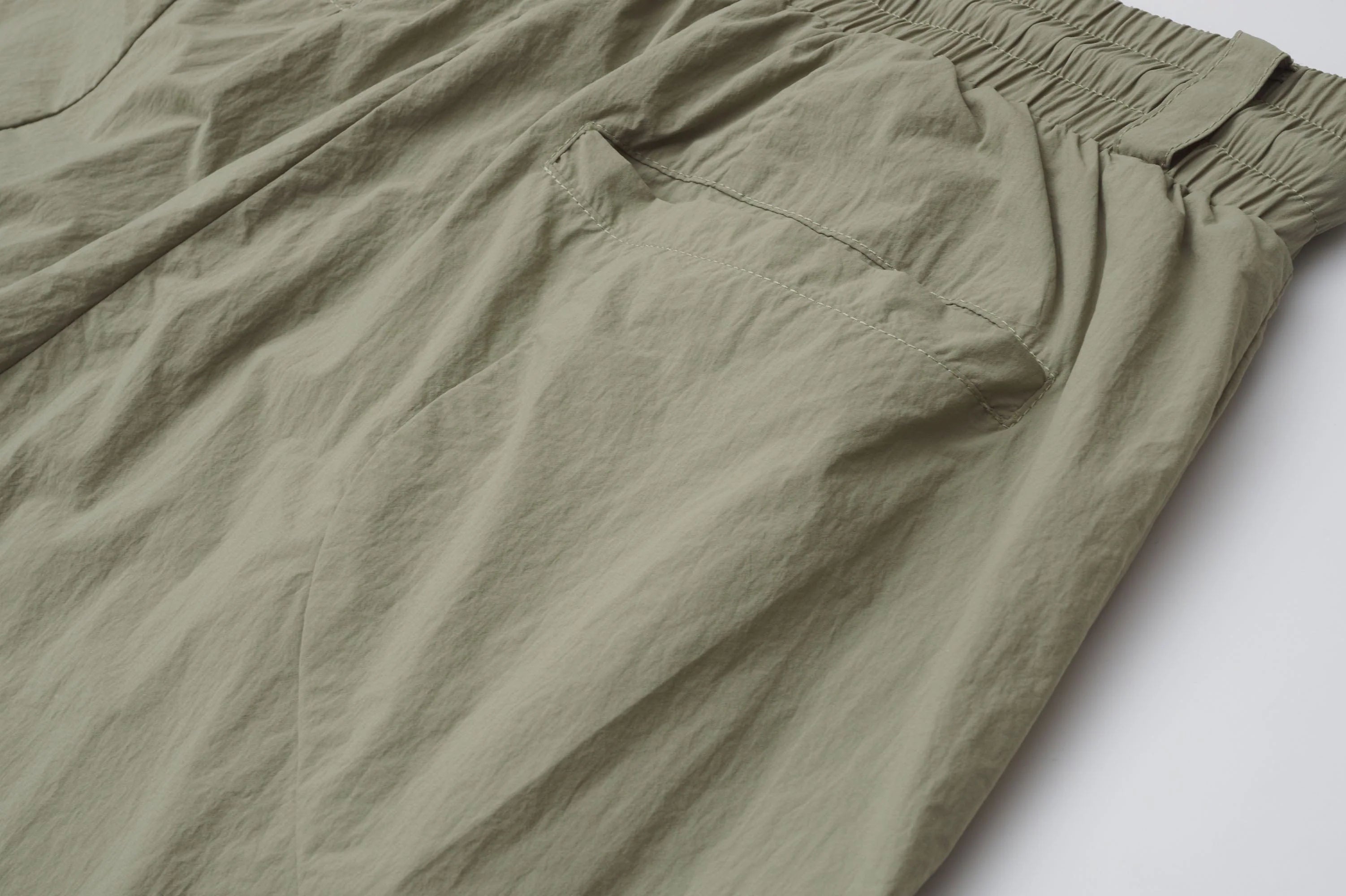 CATSSTAC Utility Crinkled Zip-Pocket Shorts