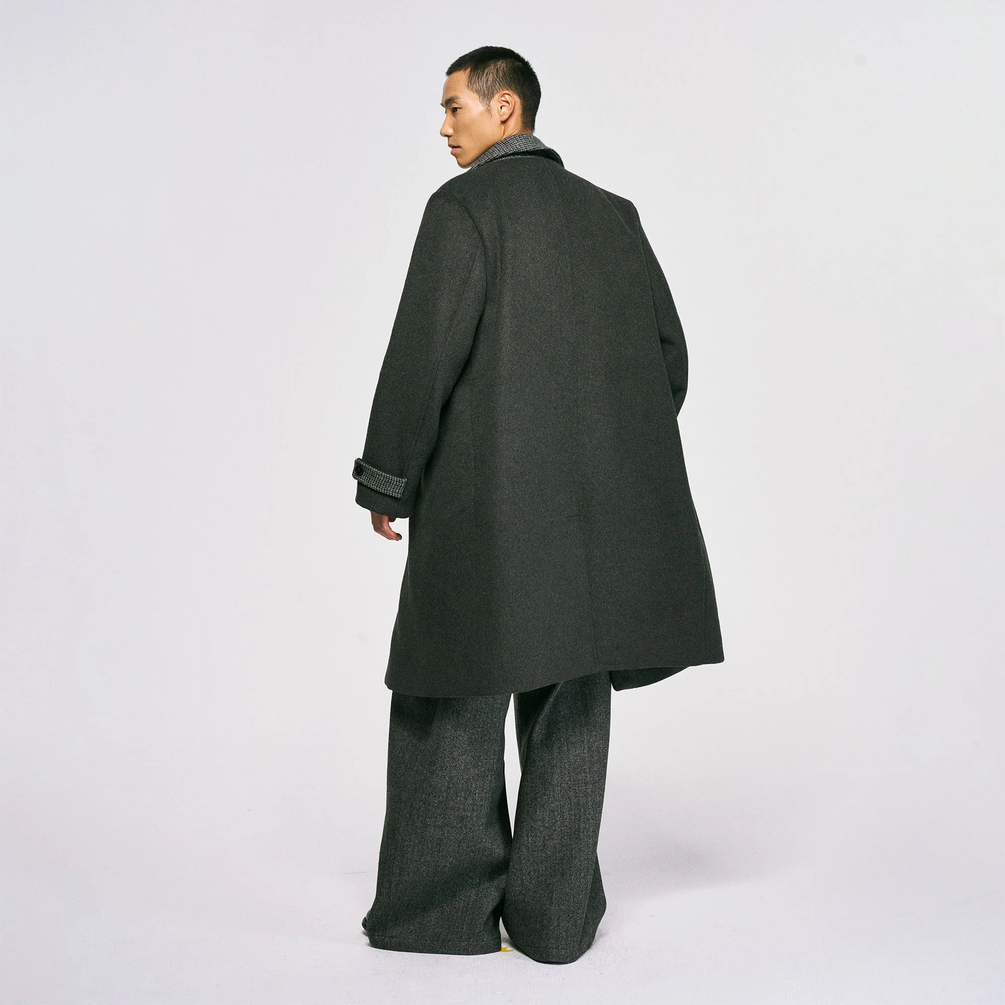 CATSSTAC Detachable Down Liner Wool-Blend Overcoat