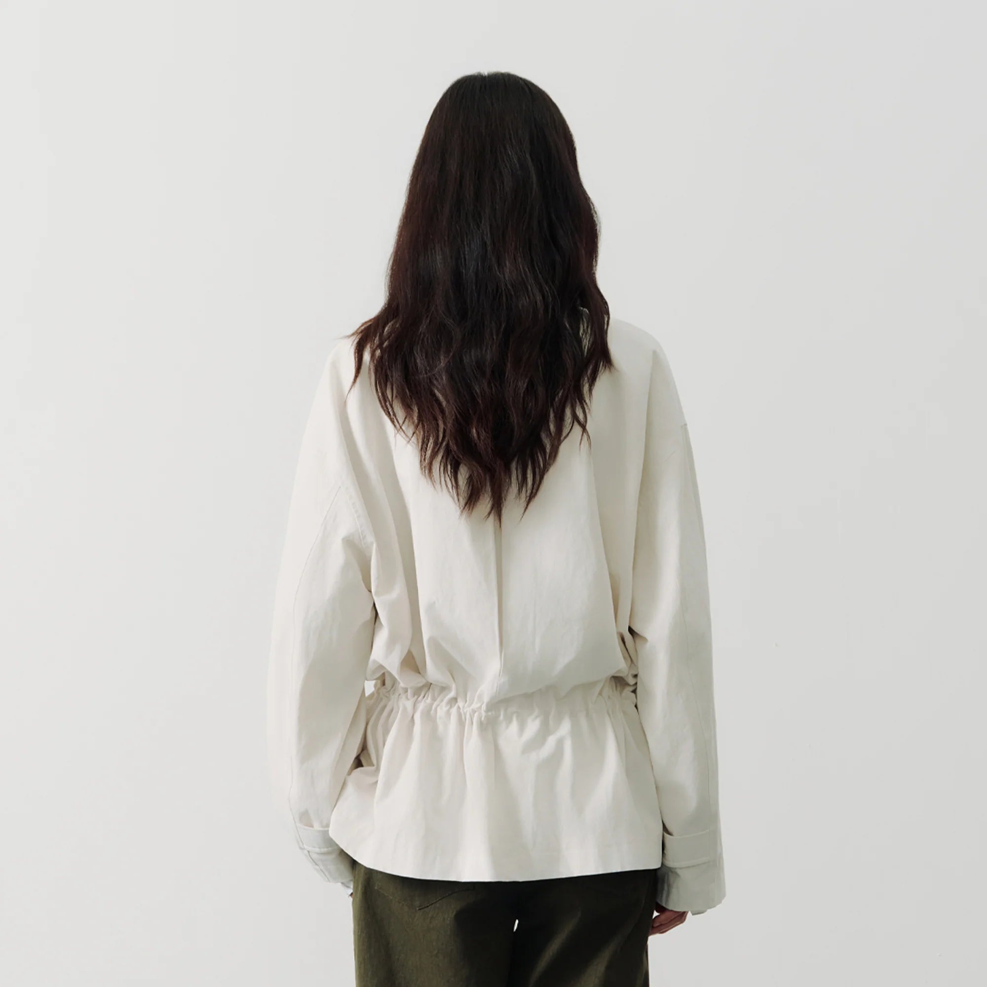 SAME FLOW Stand-Collar Drawstring-Waist Jacket