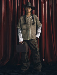 TRECLUB Tweed Layered Baseball Shirt