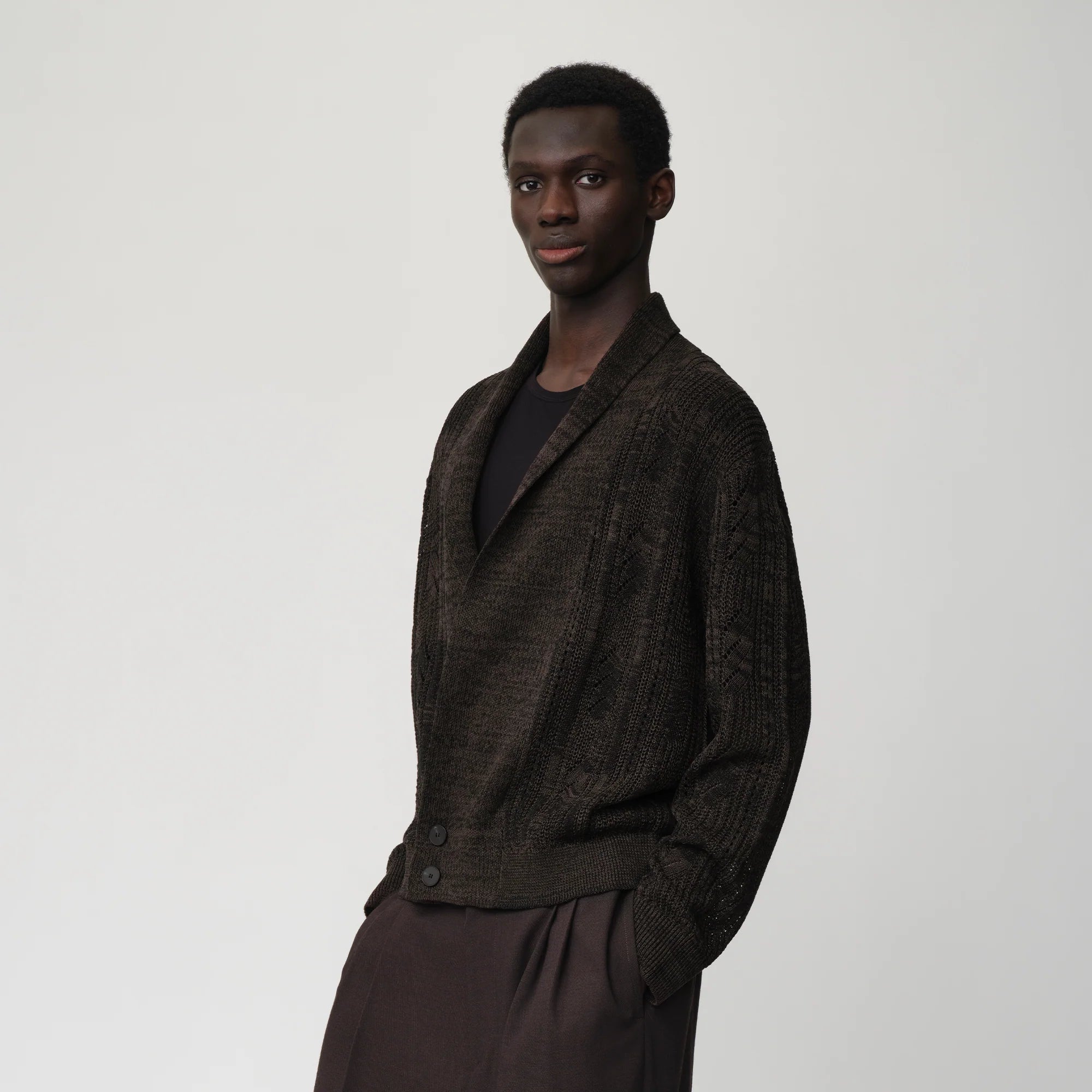 OPICLOTH Slouchy Open-Knit Cardigan
